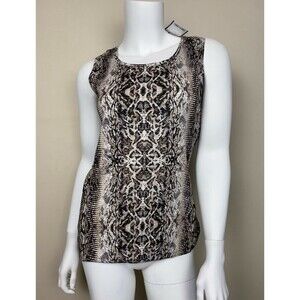 Olsen Europe Women's Snake Print Sleeveless Tank Top In Brown Size 8 S-M
